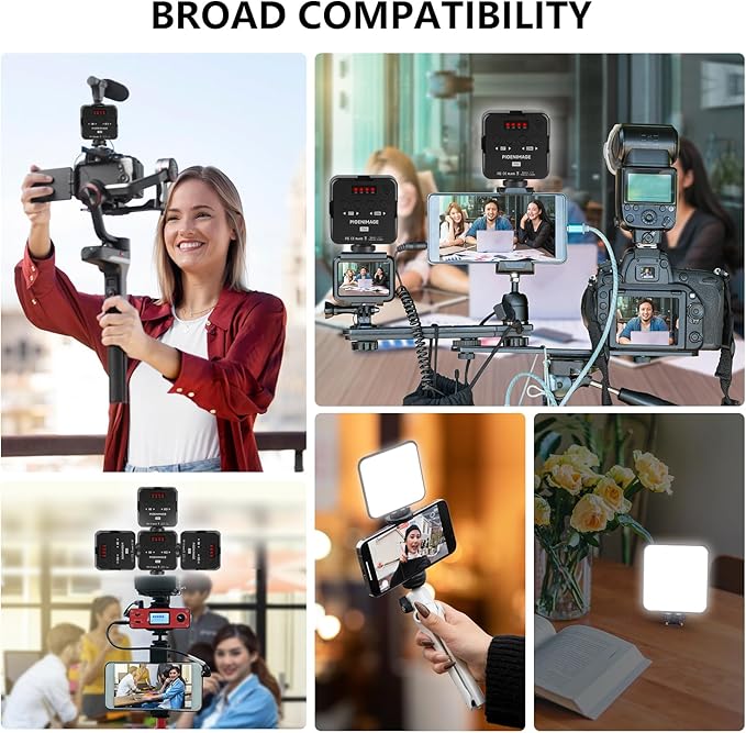 LED Video Lights, LED Camera Light, Small Lamp, Photography Pocket Lamp, CRI 95+ 2500-9000K Rechargeable Portable Photography Lighting for Camera