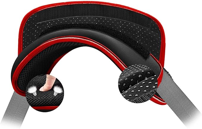 ZINZ Universal Shoulder Pad with Ultra Thick Cushion for Bag Luggage Bag Crossbody, Plus Long & Anti-Slip & Breathable,Black-Red Edge