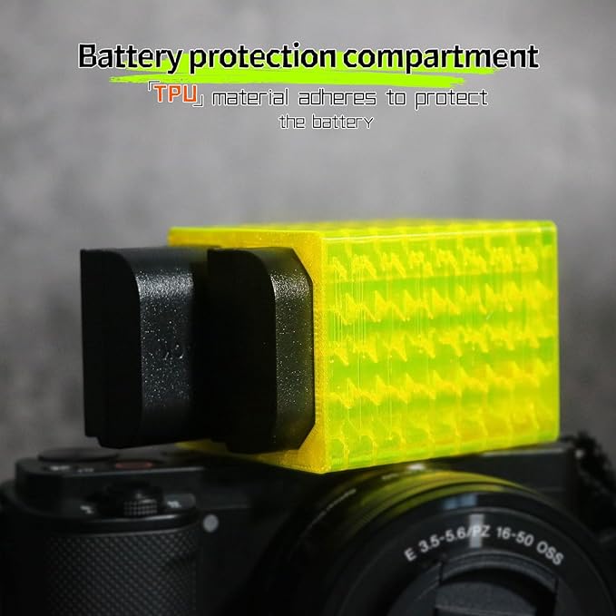 LingoFoto 2PCS Camera Battery Storage Soft Case with 2 Warehouses for Canon LP-E6/LP-E6N/LP-E6NH Camera Battery Protective Pack Case Holder (Yellow,Double warehouse)