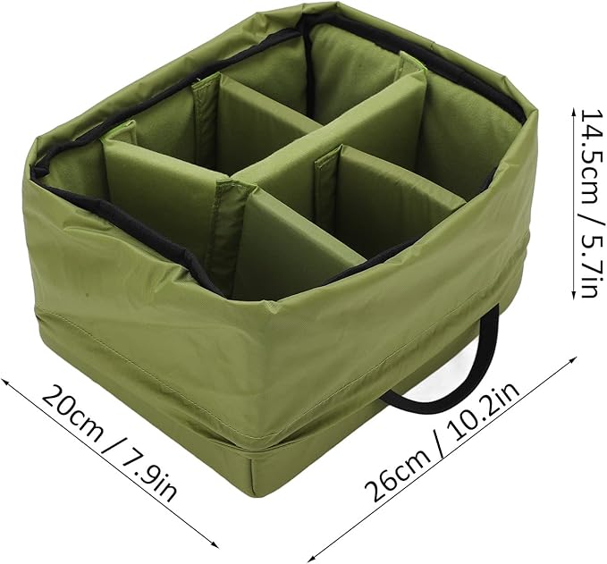 Hilitand Protective Flexible Padded Storage Bag, Removable Partition Camera Inserts Padded Bag Pouch with Adjustable Dividers Shockproof for Mirrorless Cameras, Lenses, Flash