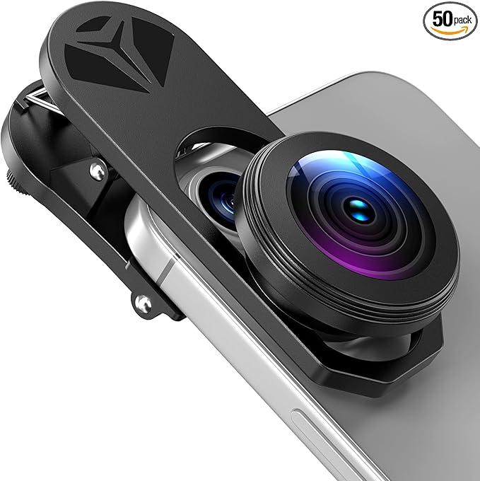 HD 200° Fisheye Lens for iPhone and Samsung Smartphones, Black