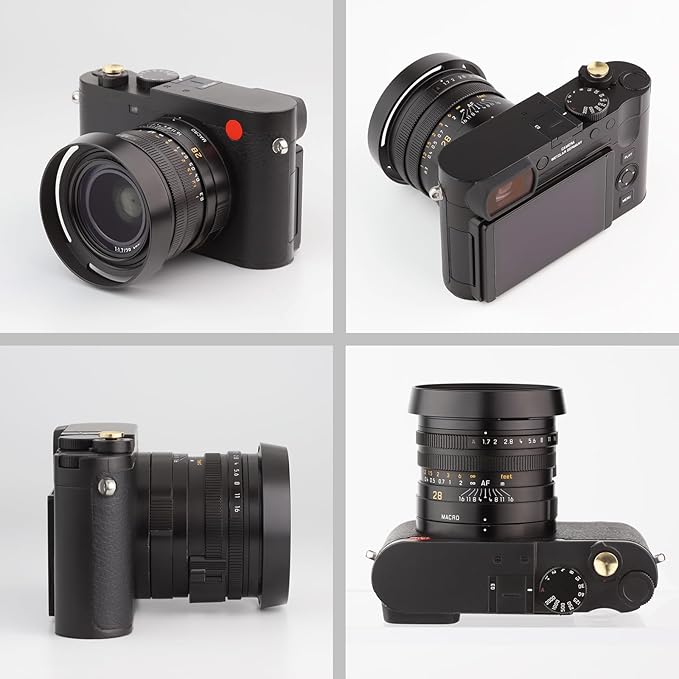 Haoge Metal Lens Hood Shade for Leica Q3 Q3 43 Q2 Q-P QP q Typ 116 Typ116 Camera Black LH-LQOB