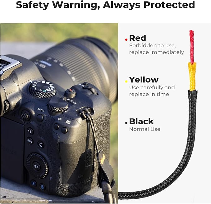 K&F Concept Camera Neck Strap for Photographers, Soft Neoprene Adjustable Shoulder Belt with Zipped Pockets