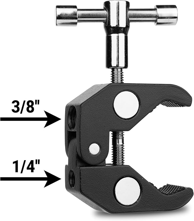 Magic Arm Mount - Aluminum Alloy Magic Arm Spring Clamp & C-Clamp for Tripod, Studio Holder, Live Streaming, Beauty Vlogger Phone Mount (1 Set)