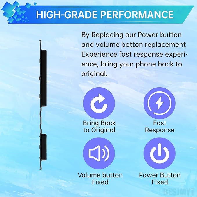 Side Power Volume Button Replacement for Samsung Galaxy A42 5G Power On Off Switch Volume Button Replacement Side Key Button Repair SM-A426U SM-A426U1 Prism Dot Black Awesome Black
