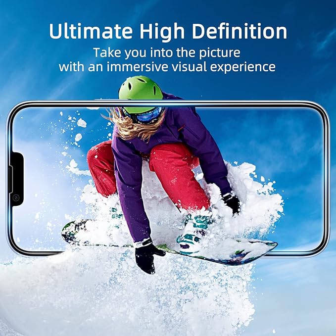 ruwa Screen Protector for iPhone 13/13 Pro/14/16e [3-Pack] [6.1 Inch] Display Tempered Glass Film with Easy Installation Frame, Ultra HD, 9H Hardness, Scratch Resistant, Case Friendly, Full Coverage