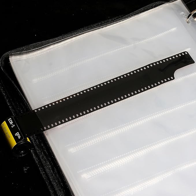 100 Pcs 35mm Film Negative Sleeves Film Negative Storage Presentation Materials 35mm Size Negative Pages Holds Seven Strips of Six Frames Help You Collect and Organize Film