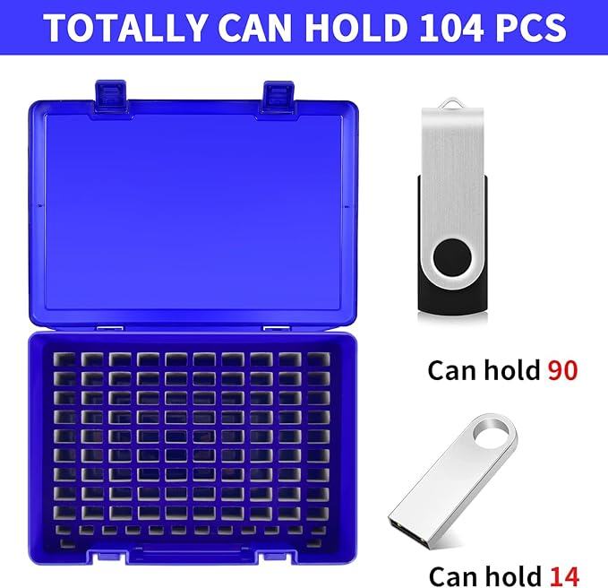 Flash Drive Case USB Memory Stick SD Card Storage Organizer- Holds 134pcs Thumb Drive Electronic Accessories Holder for Sandisk/for Samsung/for Inland/for PNY/for Netac (Blue)