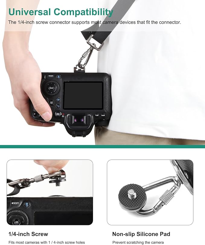 PULUZ Camera Shoulder Strap with Quick Release and Anti-Slip Soft Pad, Adjustable Camera Sling Strap for Photographers