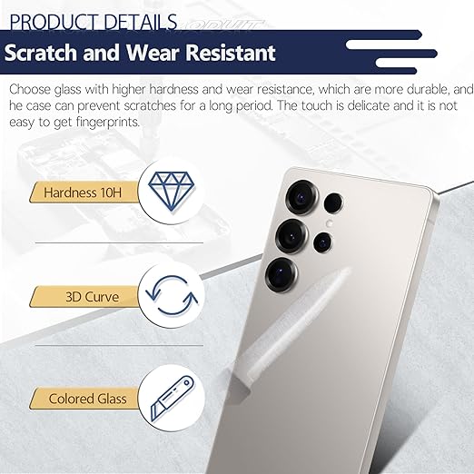 for Samsung Galaxy S25 Ultra Back Glass Replacement for Samsung S25 Ultra SM-S938U Rear Glass Replacement Battery Cover Housing Door Accessories Parts with Repair Tools(Titanium Gray)