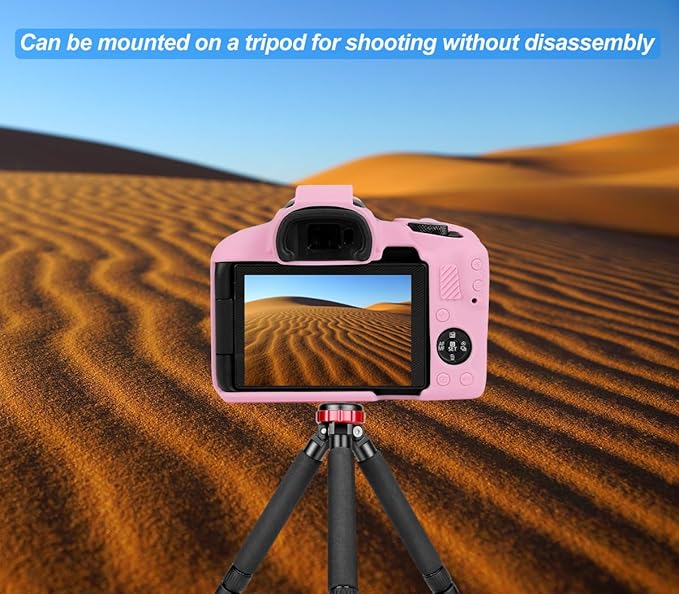 Pocoukate Case for Canon EOS R50 Camera, Soft Silicone Protective Cover Skin with EOS R50 Screen Protector Accessories for EOS R50 Mirrorless Camera Silicone Case - Pink