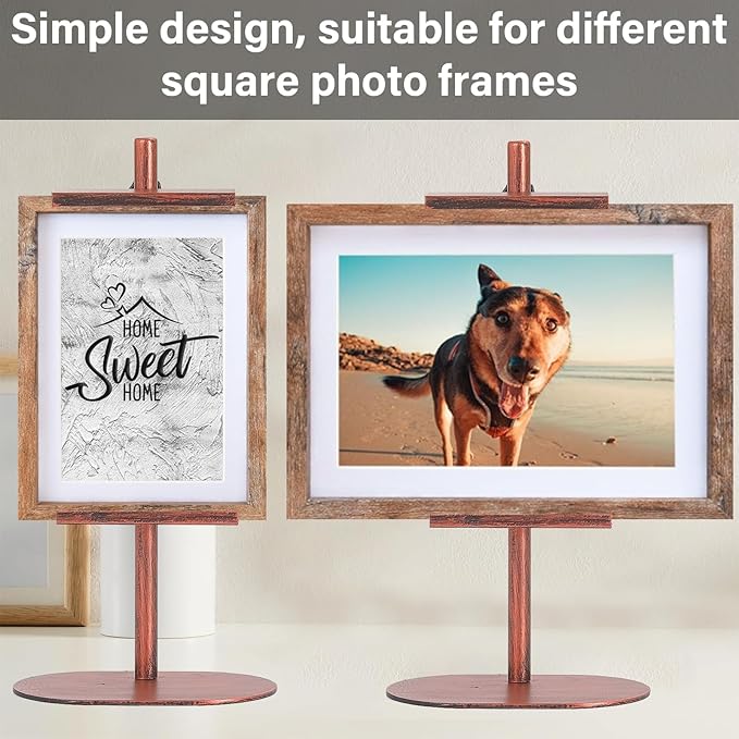 Picture Easels for Display, Adjustable Tabletop Easel for Picture Frames up to 17.5", Metal Art Display Stand for Painting Signs Photos, Antique Easel Stands with Base for Home Office Galleries