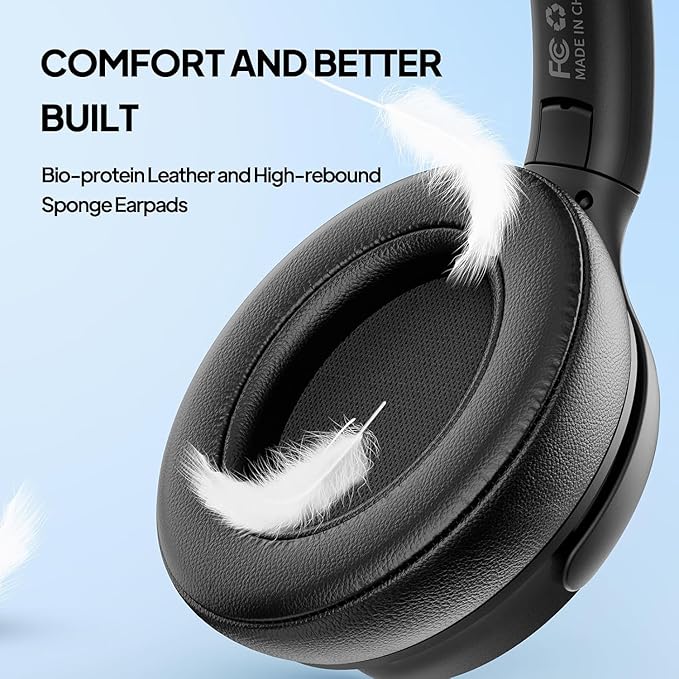 Wired Over-Ear Headphones with USB C Connector, Hi-Fi Stereo Sound, Noise-Isolating Ear Cups, Comfortable Fit for USB C Devices (with Bag, Black)
