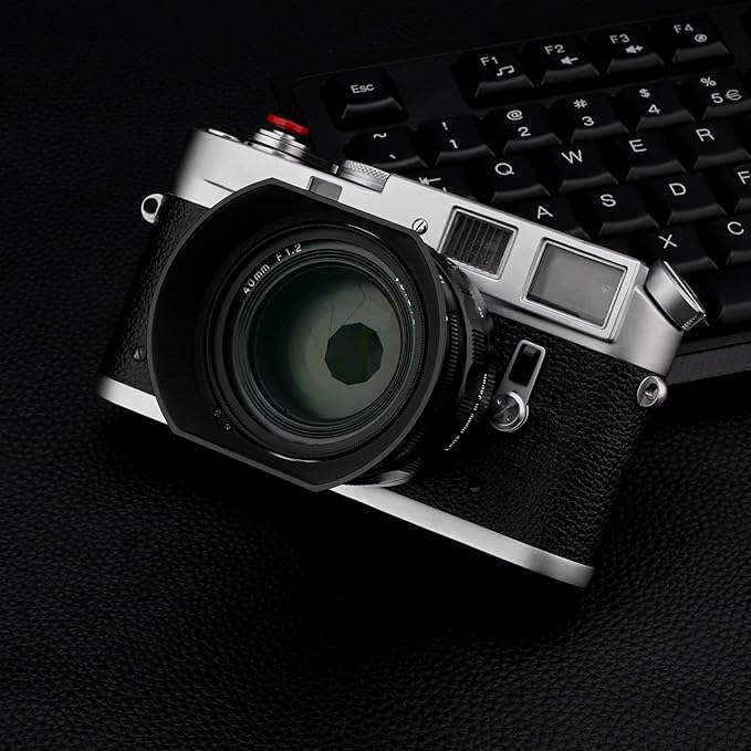 Haoge Bayonet Metal Square Lens Hood for Voigtlander Nokton Aspherical ASPH 40mm f/1.2 VM,35mm f1.2 VM, 50mm f1.2 VM Leica M-Mount Lens Replaces LH-8 Shade Black LH-VM35MB