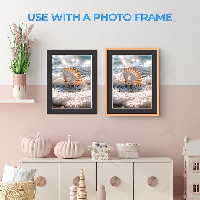 Golden State Art, Acid Free, Pack of 25 11x14 Black Picture Mats Mattes with White Core Bevel Cut for 9x12 Photo + Backing + Bags