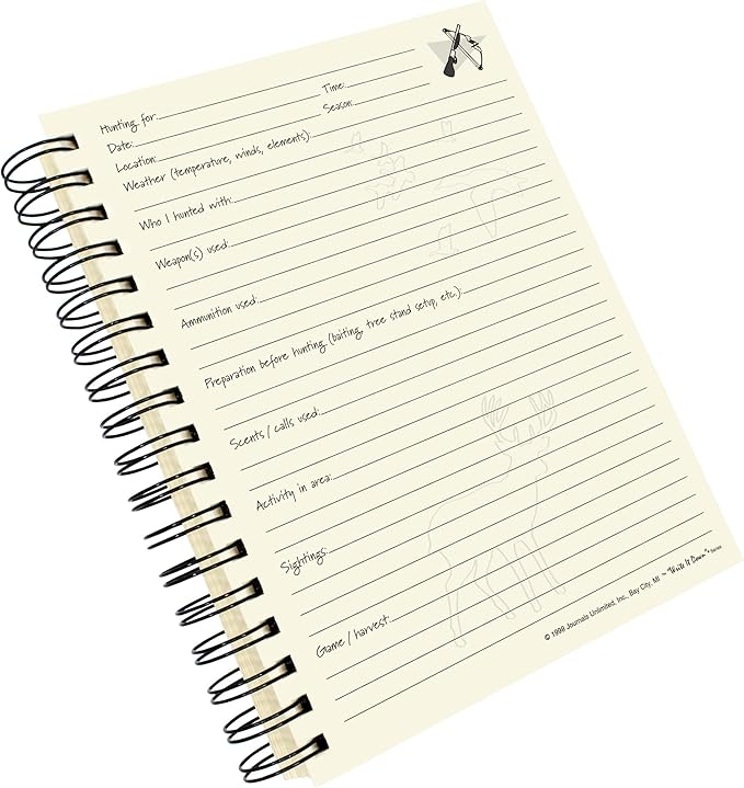 Write it Down series by Journals Unlimited, Guided Journal, Hunting, The Hunter's Journal, Full-size 7.5"x 9", Kraft Hard Cover, Made in USA