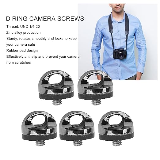Quick Release Plate Mounting Screw, 20mm Head Diameter, Prevent Scratches, Rubber Pad, DRing Camera Screws for Outdoor Photography