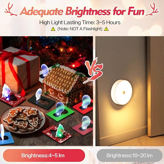 Credit Card Lights, Mini Portable Led Pocket Lamps Light Foldable Wallet Purse Lamps for Christmas Gift Party Favors, 10 pcs Pink Card White Color Light