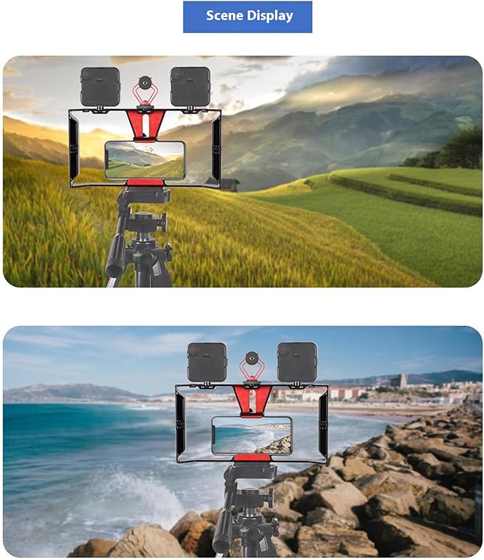 Smartphone Video Rigs Film Making Rigs Cage with Hot Shoe for 6.7in Phone Handheld Stabilizer Handle Grip Tripod Holder