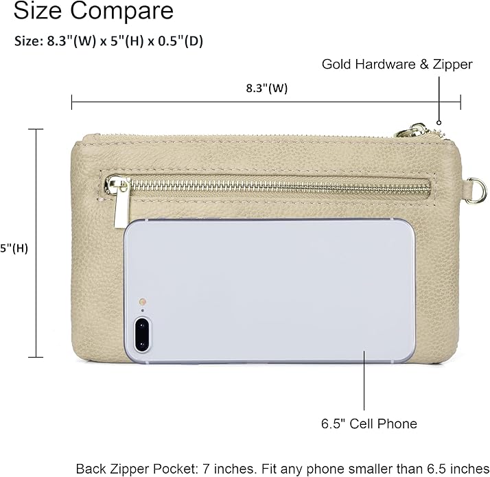 befen Genuine Leather Wristlet Clutch RFID Blocking Bag Cell Phone Wallet Purse Wristlet Wallet Purses and Handbags for Women