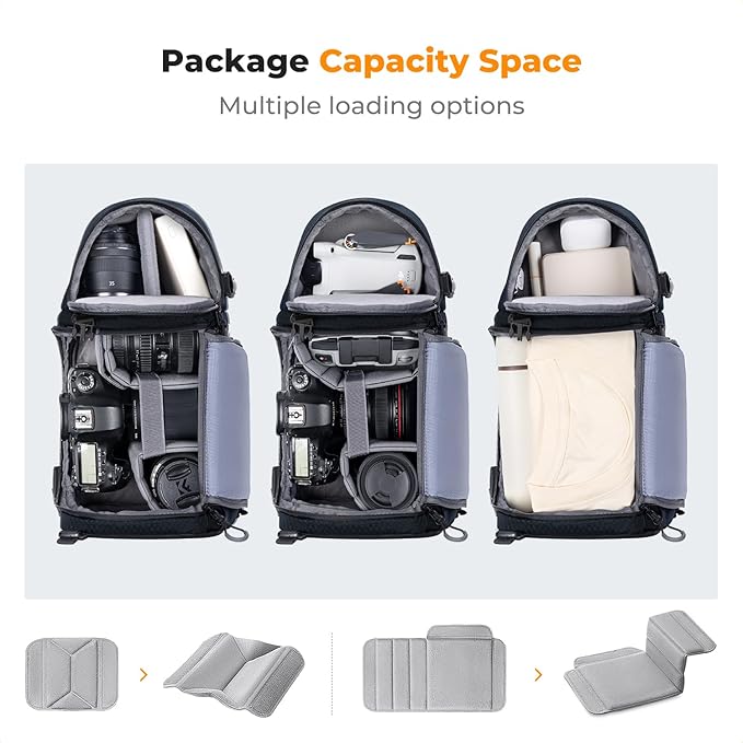 K&F CONCEPT Camera Sling Bag Crossbody Bag Camera Shoulder Backpack DSLR/SLR/Mirrorless Photography Bags Compatible with Canon/Nikon/Sony/Fuji/Gopro/DJI