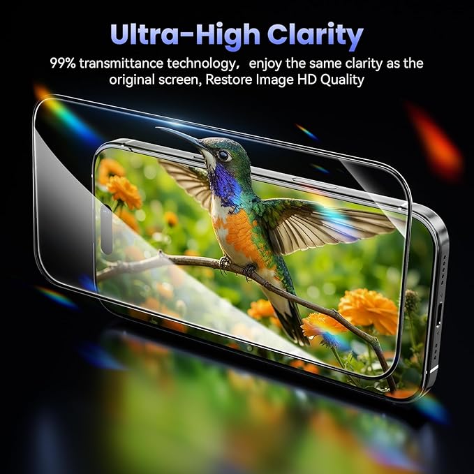Fonowlo 3 Pack Screen Protector for iPhone 13 Pro Max[6.7 Inch],iPhone 14 Plus Screen Protector with Auto-Alignment Kit, Auto Dust,9H+ HD Clear Tempered Glass Film,Case Friendly