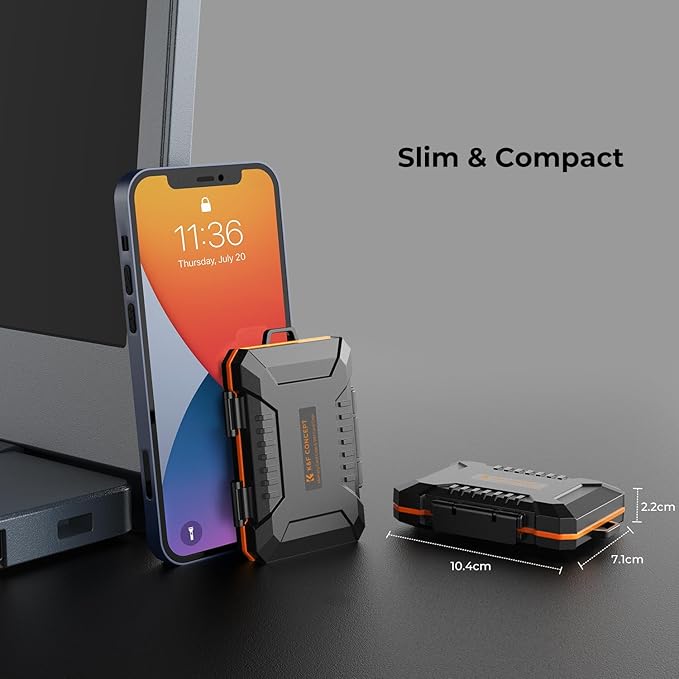 K&F CONCEPT 29 Slot Memory Card Case, Carrying Case for SD, CF, CFexpress, Micro SD, Nano SIM & Micro SIM Cards