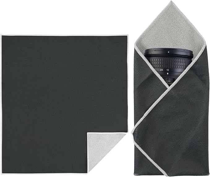 Walking Way Protective Wrap, Self-Adhesive Magic Cloth Camera Wrap, Storage Cloth, Anti-Scratch, Dustproof, Washable Lens Pouch for DSLR, Smartphones, Laptops, Cosmetic (Dark Grey, 13.78 inch)
