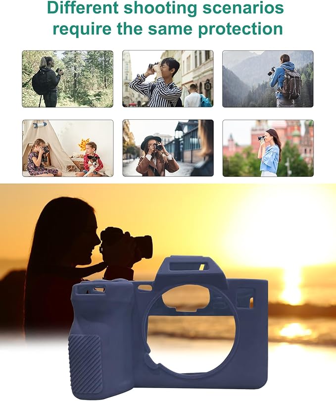 PULUZ Digital Camera Case for Sony A7 IV,Anti-Scratch Soft Silicone Protective Camera Case Camera Skin Case Cover (Blue)