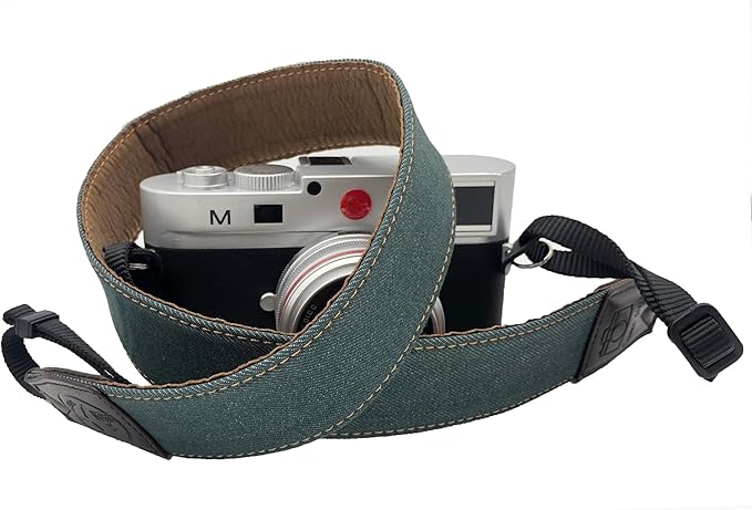 Olive Green Camera Strap, 1.5" Wide Soft Pure Cotton Woven Camera Strap, Adjustable Universal Neck & Shoulder Strap for All DSLR Cameras