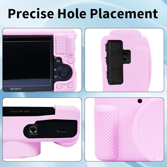 Camera Case for Sony ZV-1, ZV1 Case Silicone Cover Camera Sleeve Body Skin Protective Case with Removable Lens Cap for Sony ZV1 Digital Camera,Light Pink