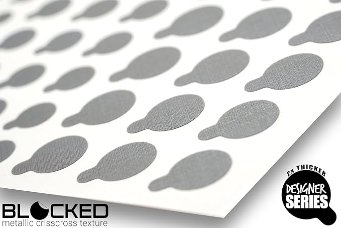 Webcam/Camera Vinyl Covers | 57 Tabbed Low-Tack Restickable Webcam Stickers | 3-Sizes | Metallic Crisscross Textured 57-Pack Tabbed