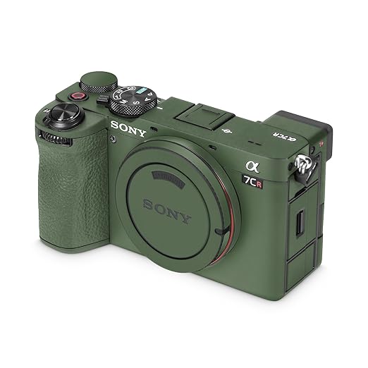 Camera Skin Compatible with Sony Alpha 7CR Camera (2023) - Solid Olive - Premium 3M Vinyl Protective Wrap Decal Cover - Easy to Apply | Crafted in The USA by MightySkins