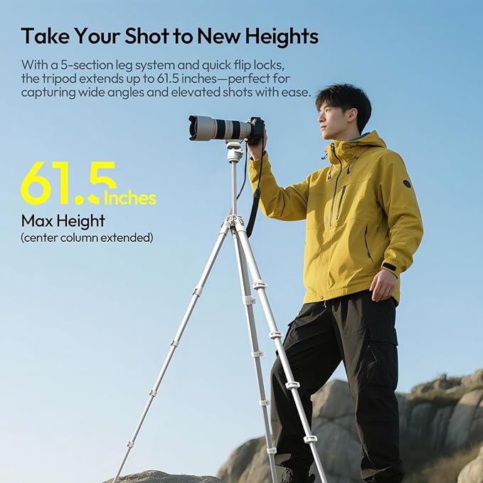 ULANZI HD02 Magic Arm Super Clamp Kit and Ombra Ⅱ Camera Travel Tripod White