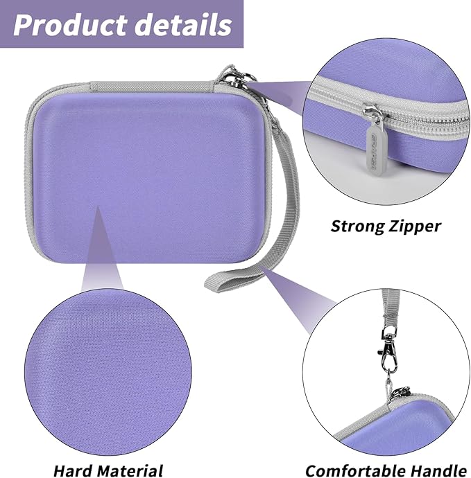 Digital Camera Case for CAMKORY/for Kodak Pixpro/for VAHOIALD/for Sony DSCW800 830/ for Canon PowerShot 180 190. Kids Vlogging Cameras Storage Holder for Accessories (Box Only)-Purple