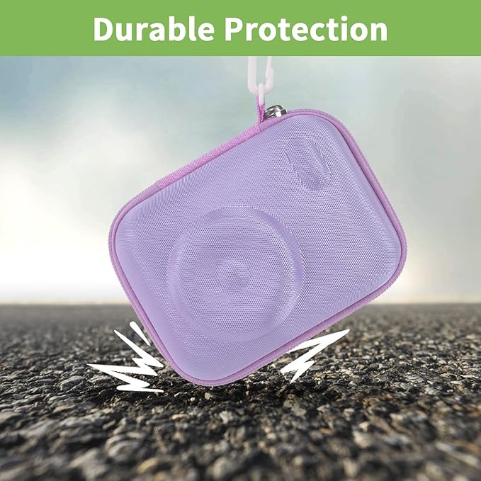 Instant Print Camera Case Compatible with Gofunly Camera, Digital Camera Bag for Esoxoffore/for LETSHAHA/for JPVERLY/for Hangrui, Storage for Printer Paper and 32GB SD Card- Purple (Box Only)