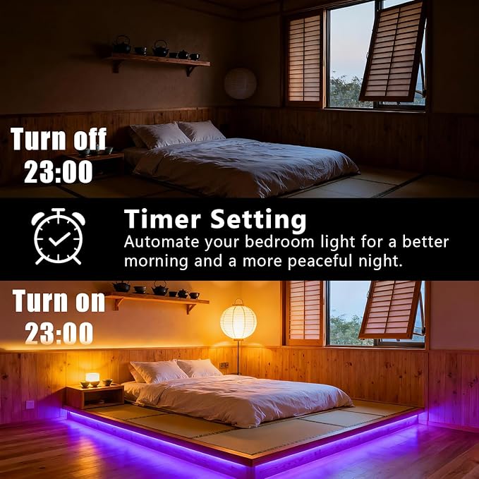 DAYBETTER Smart RGB Led Strip Lights, 150ft Led Lights for Bedroom with App Control, Multicolor Changing Led Light Strips Apply for Home Decor, Living Room, Kitchen, Home Party Decoration