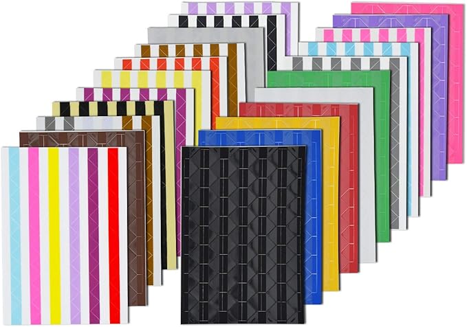 VIPbuy 2244 Count (22 Colors Assorted) Photo Mounting Corner Stickers Self Adhesive for Scrapbook Photo Albums DIY Craft, 22 Sheets