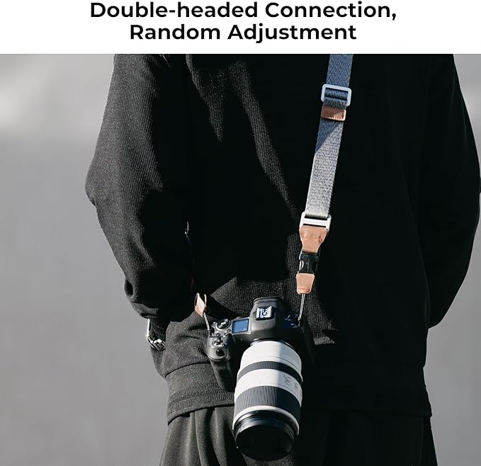 K&F CONCEPT 32mm Camera Neck Strap for Photographers Camera Strap Quick Release Clip Adjustable Sling Strap Compatible with Nikon Canon Sony Olympus DSLR Camera Grey