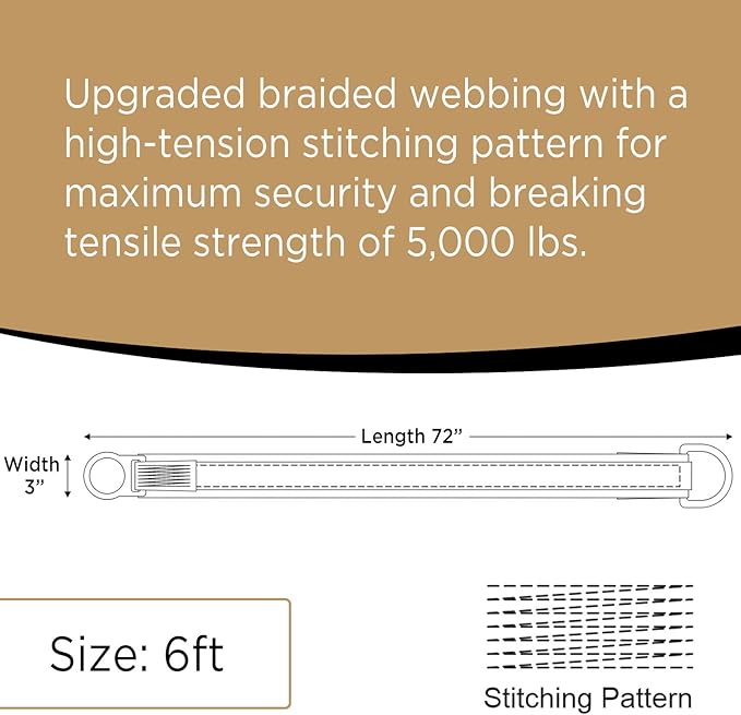 AFP 6’ Cross Arm Strap Premium Heavy-Duty Pass-Through Double Steel Ring OSHA/ANSI