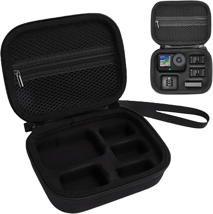 Vikye Carrying Case for Action 6, Water Proof Hard Carrying Bag for Camera Batteries Filter Mount, Hard Shell Action Camera Bag for Travel Cycling