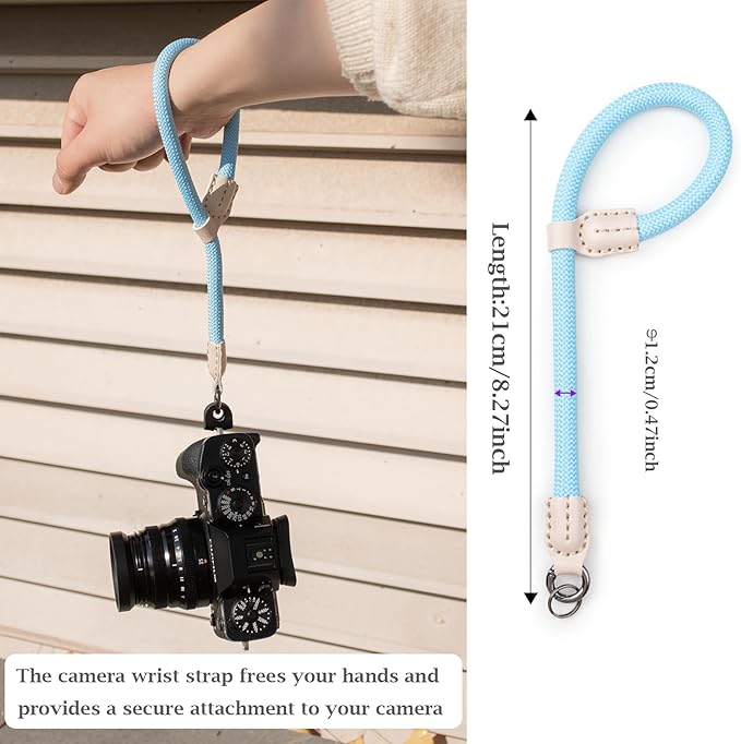 VOVMOEYA Rope Camera Wrist Strap for Sony Fujifilm Nikon Canon DSLR - Hand Strap - Blue