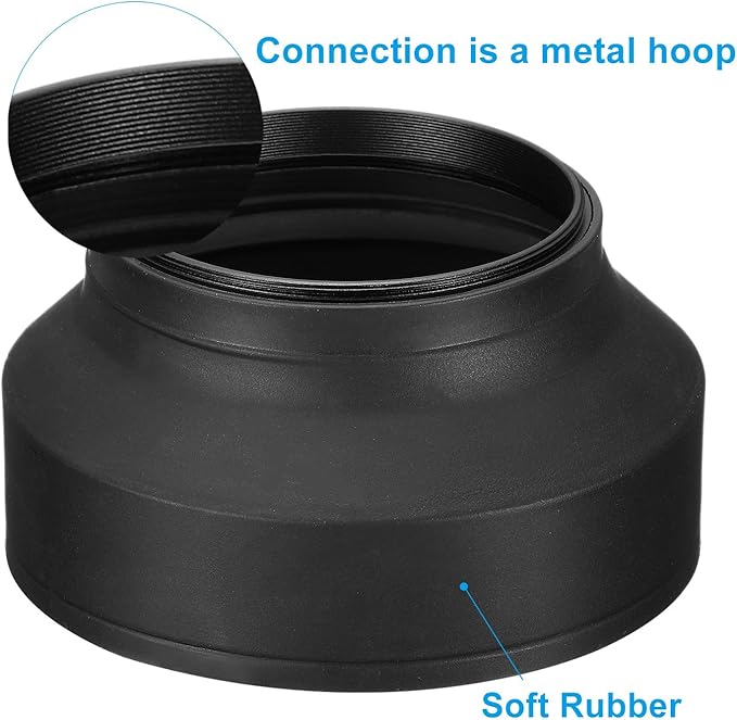 PATIKIL 67mm Camera Lens Hood, Rubber Collapsible Lens Protector Anti-Reflection Blocks Excess Sunlight Enhance Camera Photography for Nikon, for Fujifilm, for Pentax, for Leica