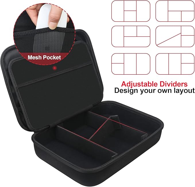 BOVKE Electronic Organizer Travel Cable Organizer Bag Electronic Accessories Case Portable Tech Organizer for Tablet Apple iPad 11in, Hard Drives, Cables, Chargers, iPhone, Power Bank, Black