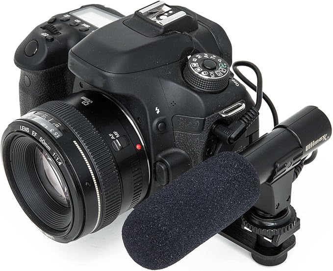 Ultimaxx Uni-directional Microphone with 3.5mm Built in Stereo Plug & Mounting Bracket for DSLR Cameras and Video Cameras
