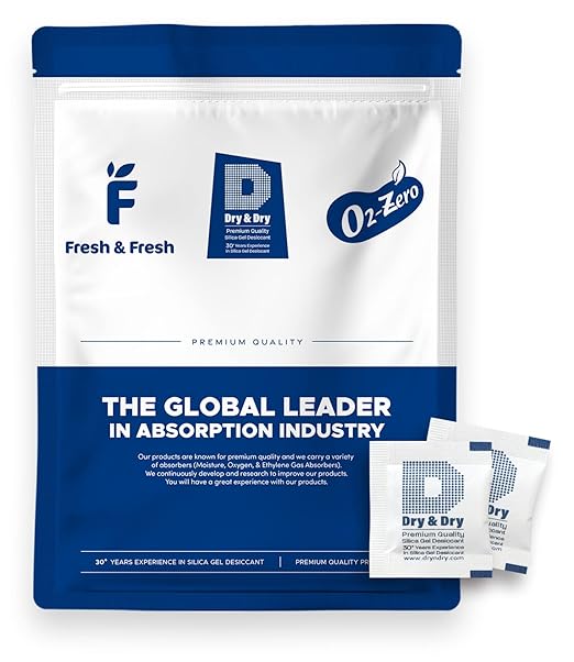 Dry & Dry Premium Silica Gel Packs Desiccant - Food Safe Silica Gel Packets - White - 1000 Packets (1 Gram)