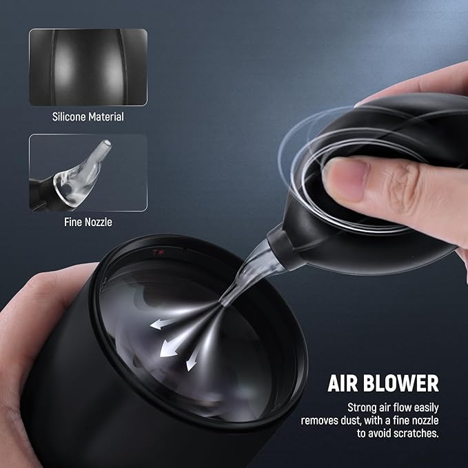 NEEWER 12 in 1 Camera Lens Cleaning Kit for Electronics, Phones, Tablets, 1x Lens Brush Pen + 1x Air Blower + 1x Cleaner Spray + 3X 24mm Full Frame Sensor Swab + 6X Cleaning Cloth, HM-49