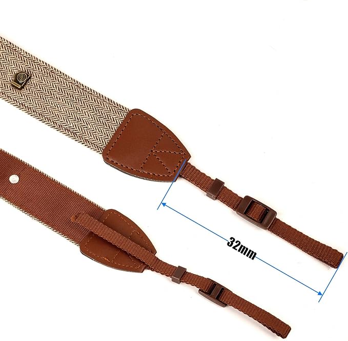 WANBY Camera Strap Brown Canvas Neck Shoulder Strap with Quick Release Buckles for DSLR SLR