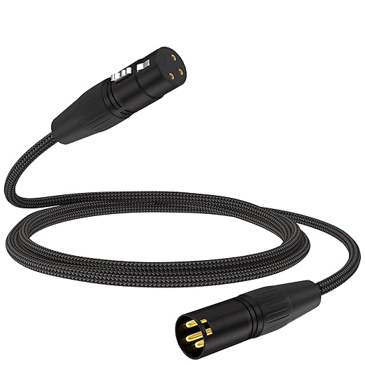 HOSONGIN XLR Microphone Cable (Male to Female) - 10ft Audio Cable with Gold-Plated Connectors, Anti-Interference Shielding for Studio & Live Performance - Durable & Flexible, 1-Pack