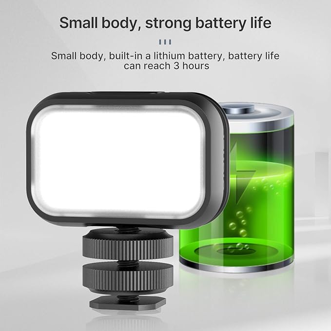 PICTRON VL28 LED Light for iPhone, Mini LED Camera Light, Rechargeable 5600K 95+ Long-Lasting Fill Light for Action Camera, DJI OSMO, Smartphone, Sony ZV-1, A7, RX100 VII